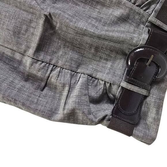 Elegant Gray Skirt with Black Details - Picture 3 of 3